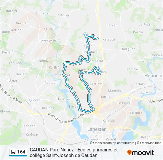 164 Bus Line Map