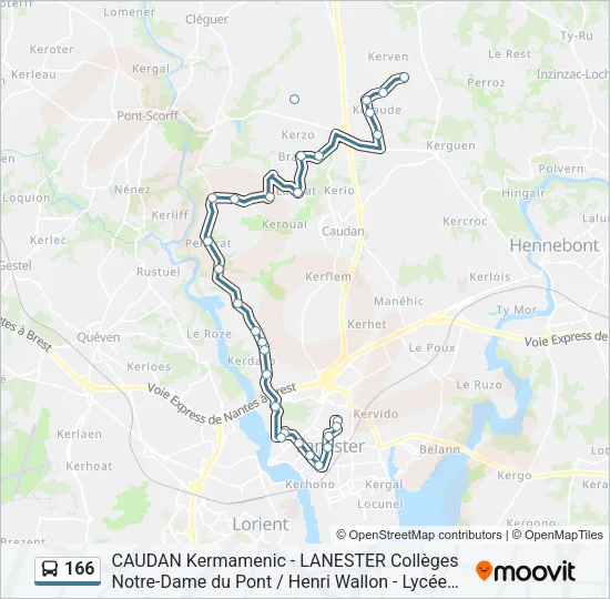 166 Bus Line Map