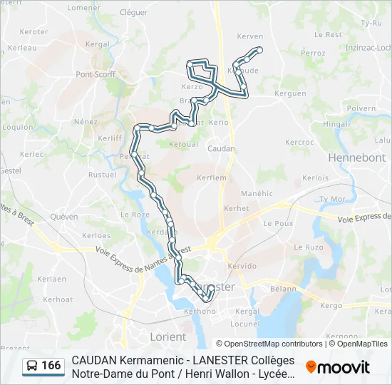 166 Bus Line Map