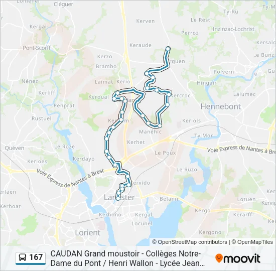 167 Bus Line Map