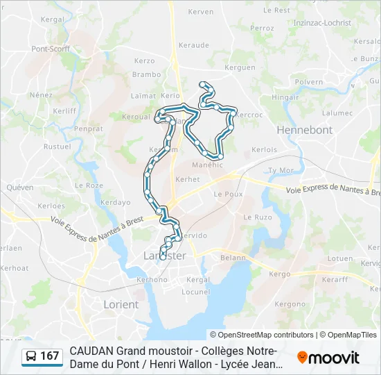 167 Bus Line Map