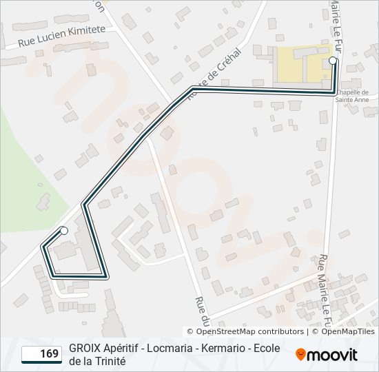 Plan de la ligne 169 de bus