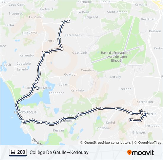 Mapa de 200 de autobús