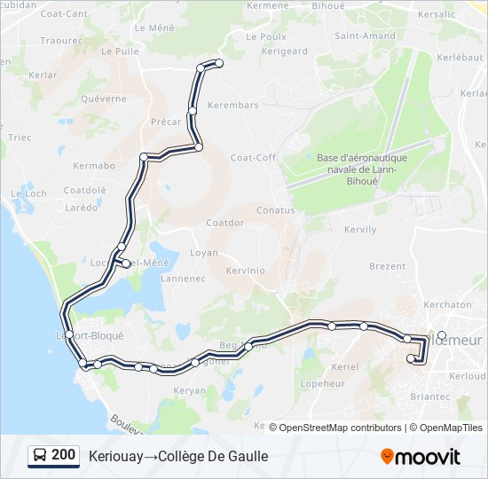 Mapa de 200 de autobús