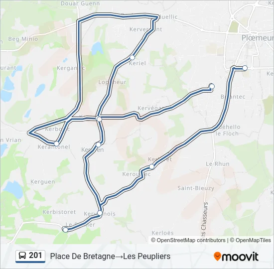 201 Bus Line Map