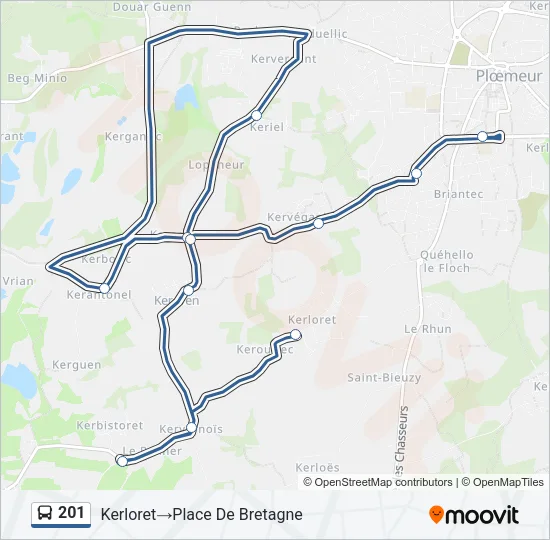 201 Bus Line Map