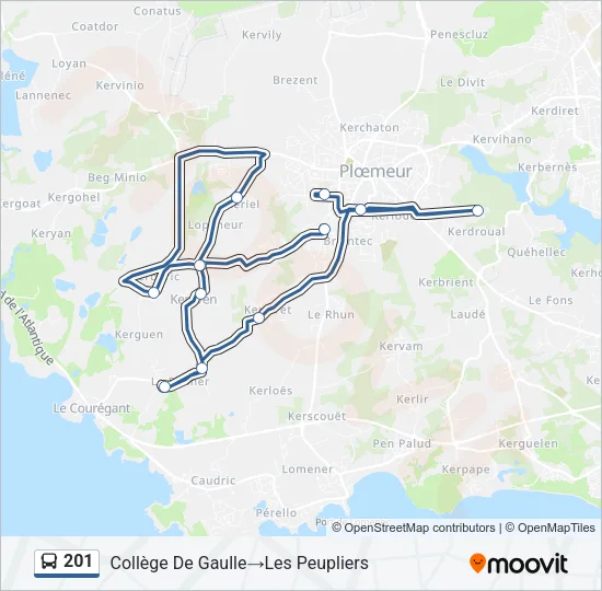201 Bus Line Map