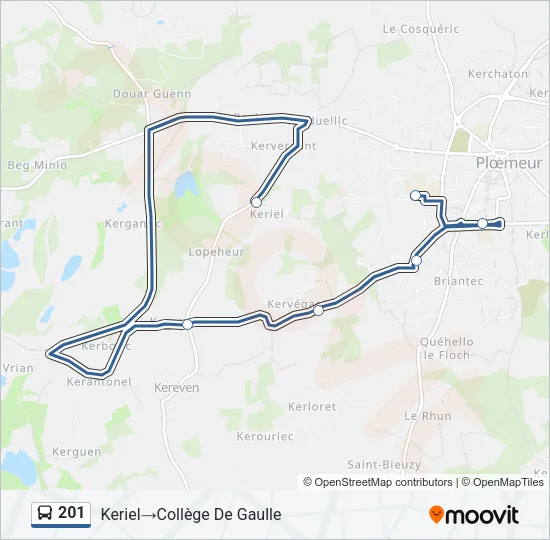 201 Bus Line Map