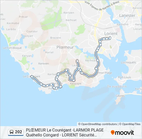 202 Bus Line Map
