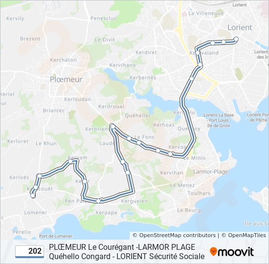 202 bus Line Map