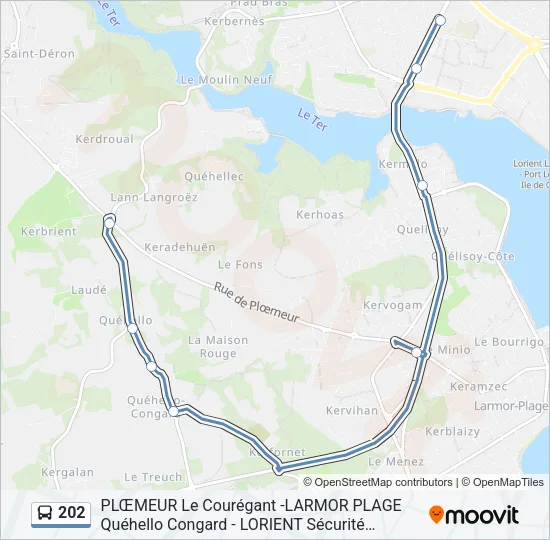 202 Bus Line Map