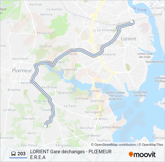203 Bus Line Map