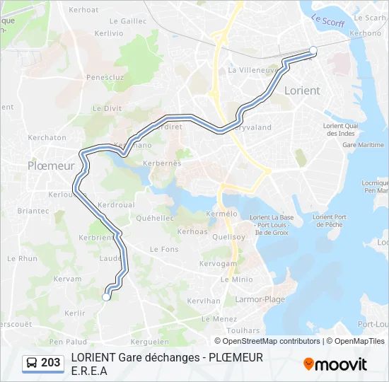 203 Bus Line Map