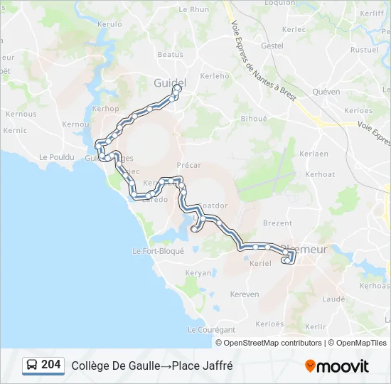 204 Bus Line Map