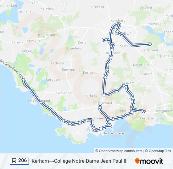 206 Bus Line Map