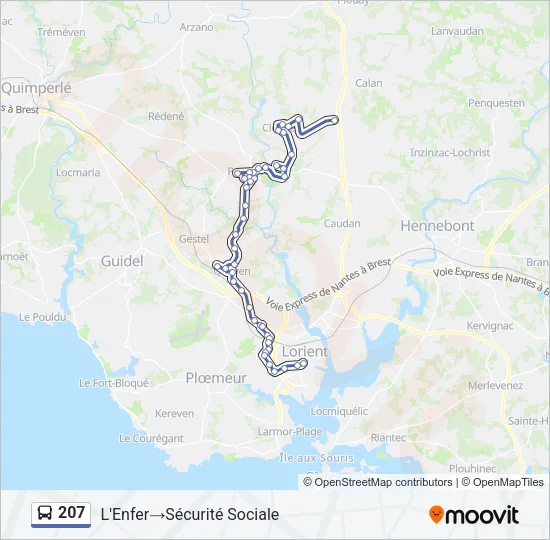 207 Bus Line Map