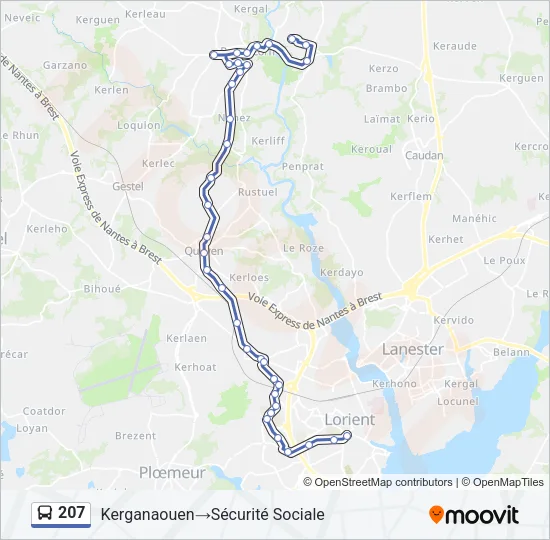 207 Bus Line Map
