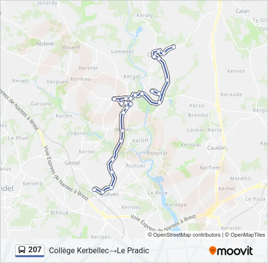 207 Bus Line Map