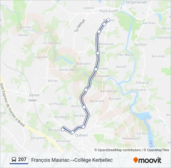 207 Bus Line Map