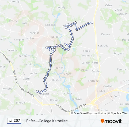 207 Bus Line Map