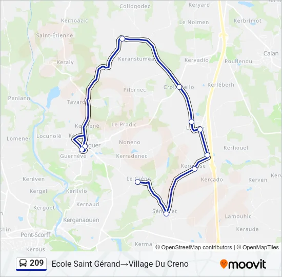 209 Bus Line Map