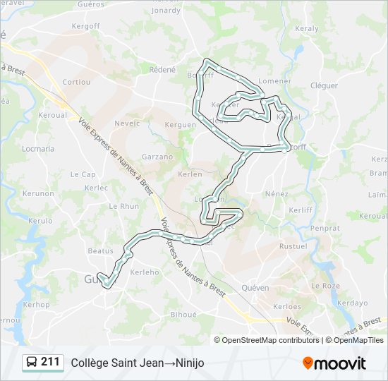 211 bus Line Map