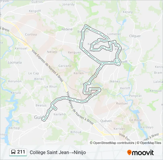 211 Bus Line Map