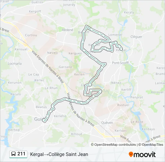 211 Bus Line Map