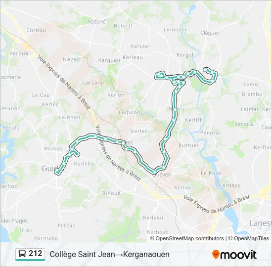 212 Bus Line Map