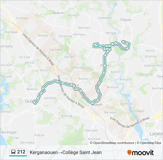 212 Bus Line Map