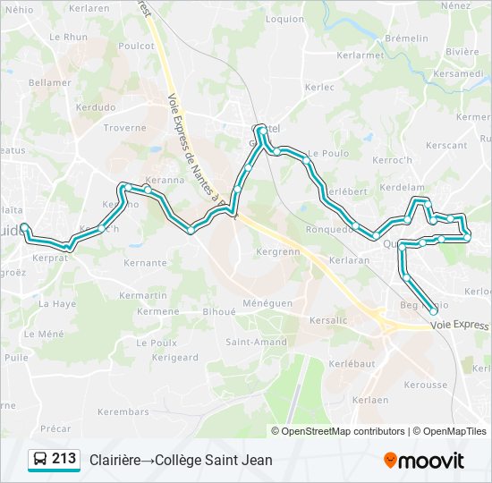 Plan de la ligne 213 de bus