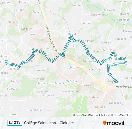 213 Bus Line Map