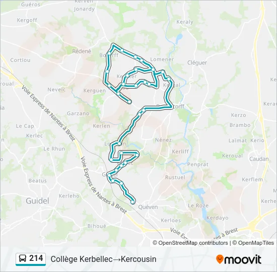 214 Bus Line Map