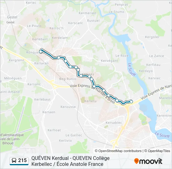 215 Bus Line Map