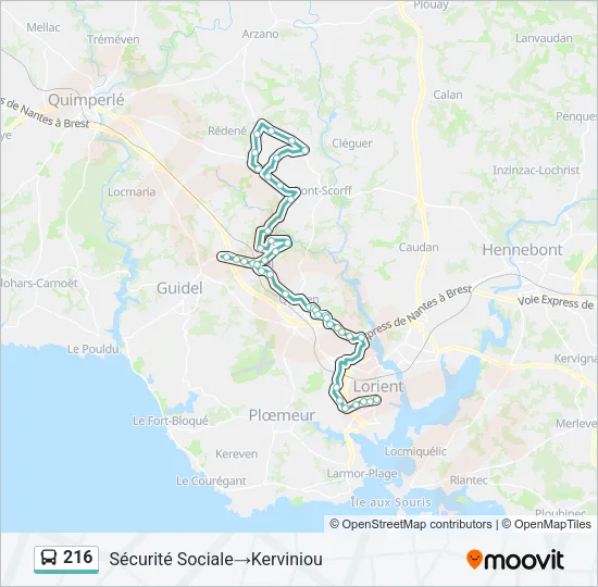216 Bus Line Map