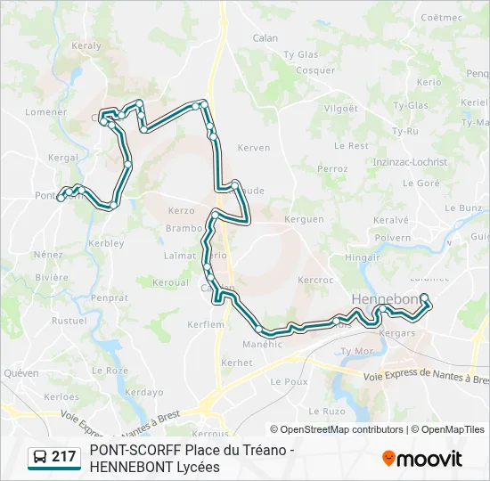 217 Bus Line Map