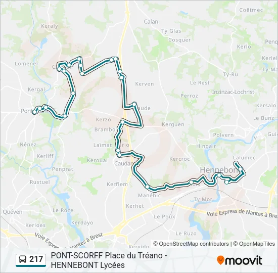 217 Bus Line Map