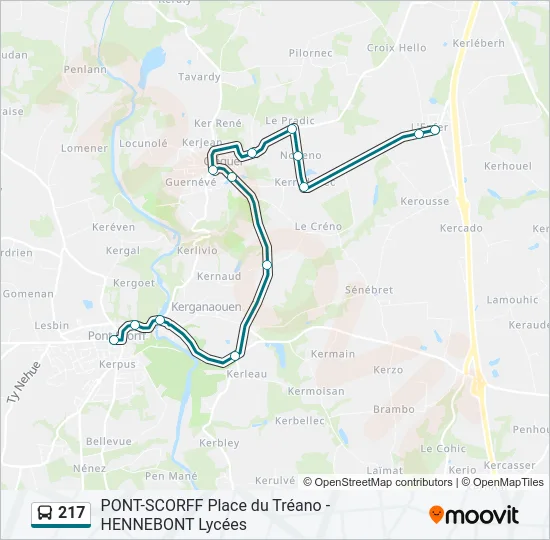 217 Bus Line Map