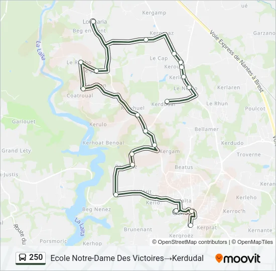 250 Bus Line Map