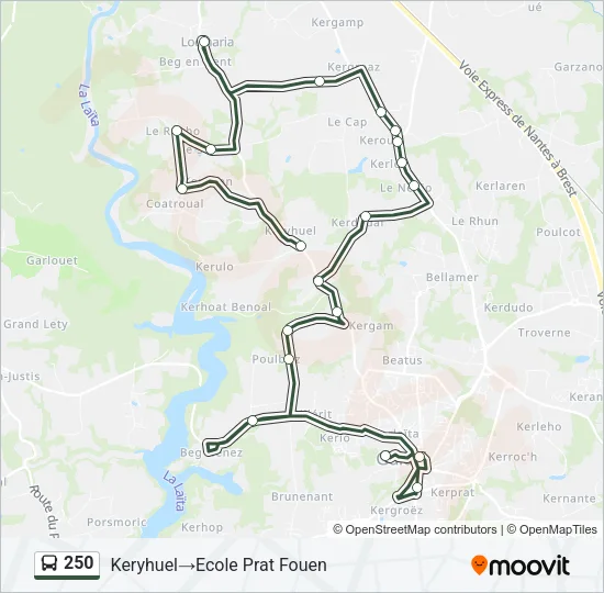250 Bus Line Map