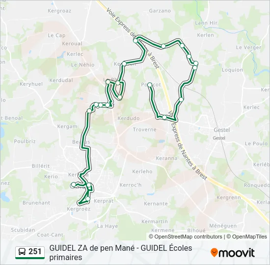 251 Bus Line Map