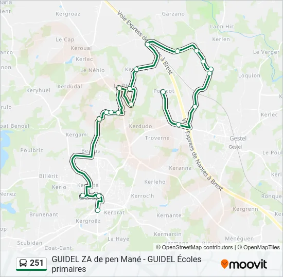 251 Bus Line Map