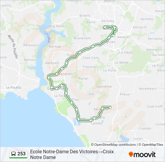 Plan de la ligne 253 de bus