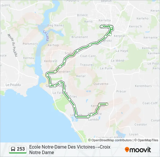 253 Bus Line Map