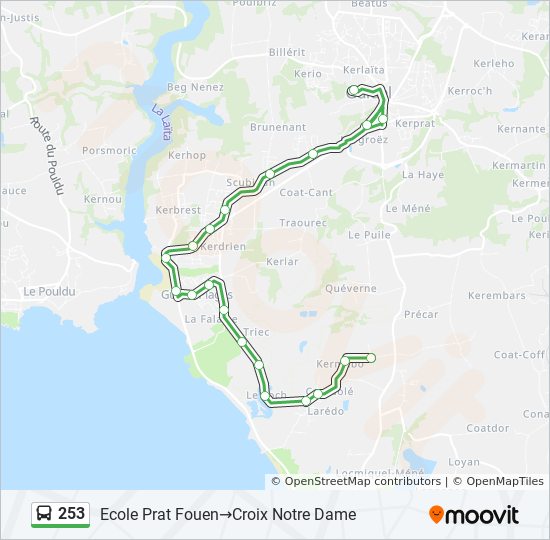 Plan de la ligne 253 de bus