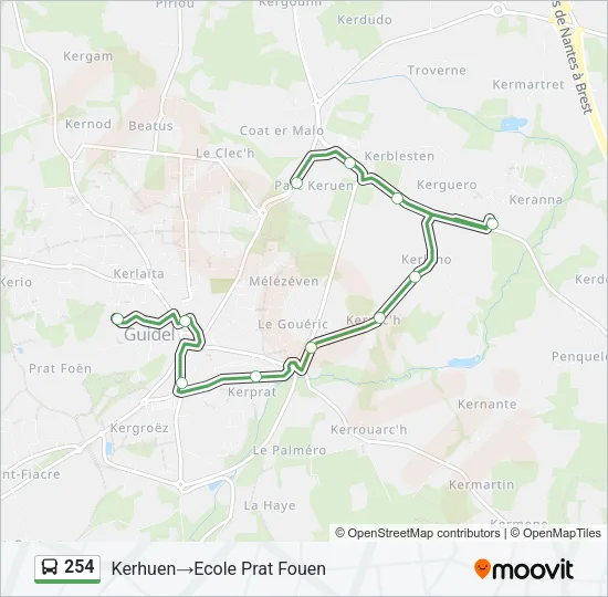 254 Bus Line Map