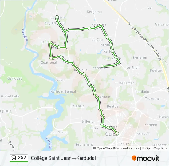 257 Bus Line Map