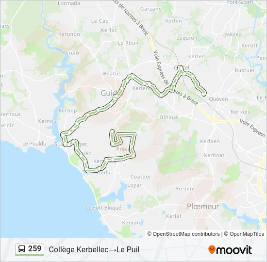 259 Bus Line Map