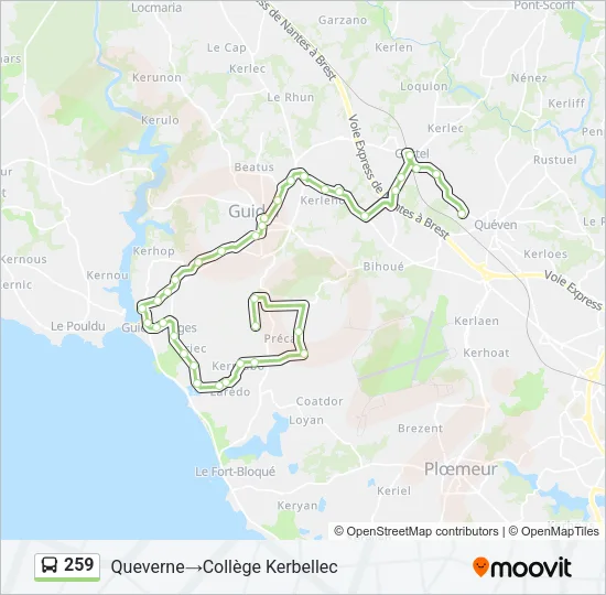 259 Bus Line Map