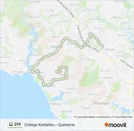 259 Bus Line Map